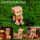 Shaking Wooden Man Figurine for Car Dashboard Decor with 12 Magnetic Expressions, Fun Dancing Feet Doll, Perfect Car Ornaments, and Wood Desktop Decor for Personalized Vehicle and Home Style