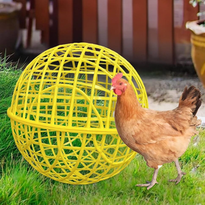 2025 Chicken Balls Cage, Chicken Orb Ball Cage to Free Range Rolling, Movable Ball-Shaped Poultry Coop, Safety Spherical Hutch for Pigeons Rabbits Ducks Outside Roaming (Yellow, Diameter 11.81in)