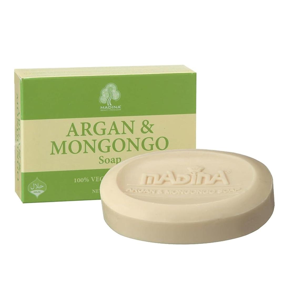 Madina Argan & Mongongo Soap Bar  Hydrating, Deep Moisturizing, Antioxidant, Natural Oils, Gentle Cleanser for Face & Body, For Dry & Sensitive Skin, 6 Pack (3.5 oz Each)