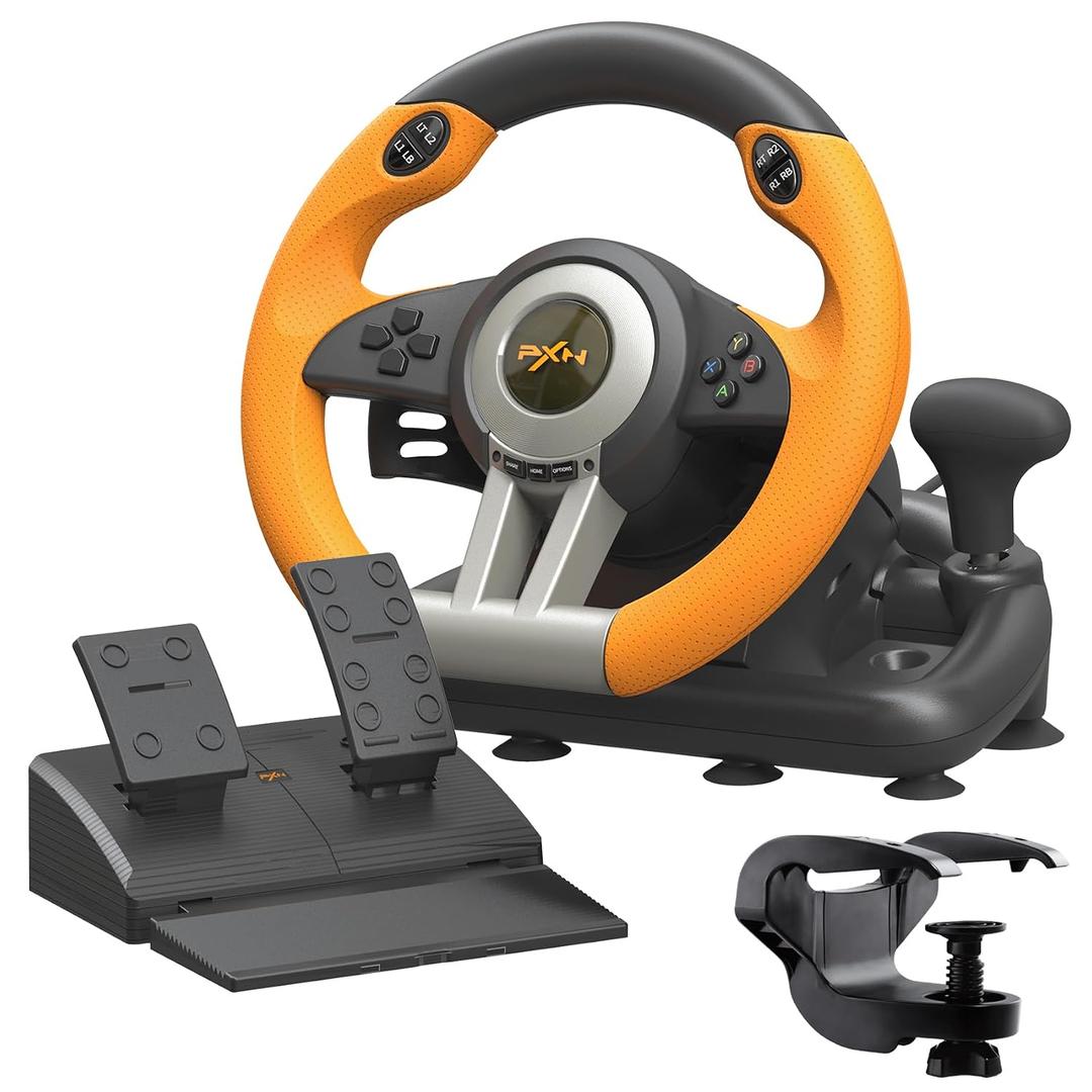 PXN V3 PRO Racing Wheel with Pedals for PC, Xbox, PS4, Switch
