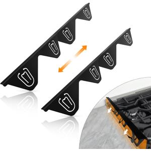 Stainless Steel Stove Gap Covers (2 Pack), Upgraded Version, Stove Gap Filler, Range Trim Kit for Kitchen Counter, Heat Resistant, Adjustable Length 13.8 to 27.5, Width1.3