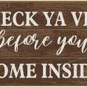 SkipTiger Funny Welcome Doormat,Welcome Indoor Outdoor Non-Slip Washable Doormats for Outside Entryway Front Door,Check Ya Vibe Before You Come Inside Door Mat Mats,Housewarming Gift,17x30inch