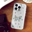 Toycamp for iPhone 16 Pro Case - for Women Girls Cute Girly Kawaii 3D Butterfly Flowers Floral Design with Charm Butterflies Wrist Chain Phone Cover Aesthetic Unique Cases for iPhone 16 Pro 6.3 Inch