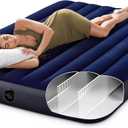 Intex 64759E Dura-Beam Standard Downy Air Mattress: Fiber-Tech Queen Size 10in Bed Height 600lb Weight Capacity Pump Sold Separately