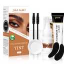 Lash Color Kit, Lasting for 4 Weeks Natural Black Eyelash & Eyebrow Color Kit with Reusable Eye Patch, Voluminous Coloring for Lash and Brow with Gentle Ingredients, Safe & Easy to Use 7ml