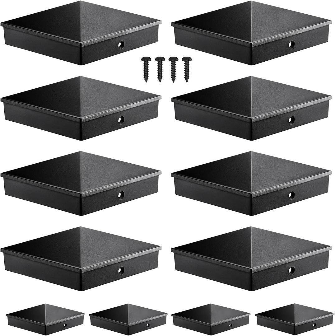 4x4 Post Caps Black (Fits 3.5"x3.5"), ASA Material - UV, Fade & Crack Resistant, Fence & Deck Post Caps 4x4 (12 Pack), Long-Lasting Protection for Outdoor Wood Posts