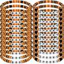 Yinkin 24 Pcs Spooky Boo Halloween Bracelets Polymer Clay Beaded Stretch Bracelets Letter Boho Jewelry for Women Halloween Party Favors for Family Friend Accessory Gift(Orange and Black)
