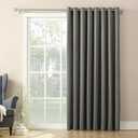 Sun Zero Barrow Energy Efficient Grommet Sliding Patio Door Curtain Panel, 100" x 84", Steel