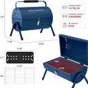 Royal Gourmet CC1015B Portable Charcoal Grill, 147 Sq. In. Cooking Area, with Four Air Vents, Lid Latch Buckle, Lid Handle, for Outdoor Backyard, Patio Parties and Picnics, Blue