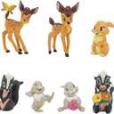 HYSTYLE GHTERT 7 Pcs Lovely Fawn Deer Animal Figurines Toys Mini Figure Collection Playset, Cake Topper Toy Doll Set, Car Doll, Office Ornament, Miniature Decorations, Landscape Scenes