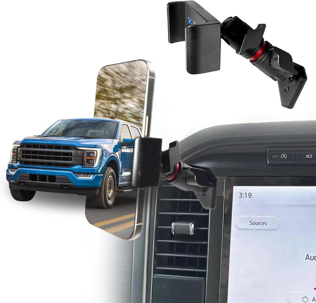 F150 Vent Phone Mount for Ford F150 2021-2026,F250/F350 2023-2026,F150 Lightning 2022-2026 Accessories | Aluminum Telescopic Air Vent Holder | Thick Case Friendly for iPhone 16/15 Pro Max, Galaxy S24