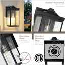Dusk to Dawn Outdoor Wall Light Fixtures with Photocell Sensor, Front Porch Lights Waterproof, Black Exterior Wall Mount Sconce with Clear Glass for Garage Patio House, E26, OS-JJ249-BK-1PK (1-Pack, Medium)