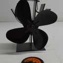 CWLAKON Wood Stove Fan Heat Powered - Upgrade Designed Silent Operation 4 Blades with Stove Thermometer, Fireplace Fan for Gas/Pellet/Wood Burning Stove-Eco Friendly and Efficient Heat Distribution