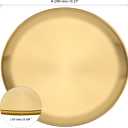 MOUYAT 6 PCS 10 Inch Large Stainless Steel Plate, 26cm Round Dinner Metal Plates, Metal Salad Steak Plates Reusable Dinner Dish for Eating Serving Camping Outdoor BBQ Home Kitchen, Frosted Gold