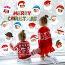Glenmal 50 Pcs Christmas Santa Cutouts for Classroom Bulletin Board Decoration with Merry Christmas Letter Cut Outs and 100 Pcs Glue Points Xmas Cutout with Photo Space for DIY Photo Craft Party Decor