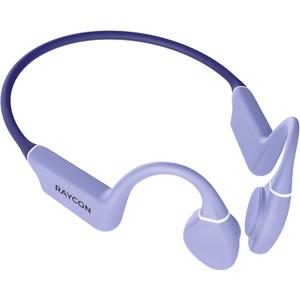 Raycon Everyday Bone Conduction Headphones Bluetooth - Open Ear Running Headphones, Sweat & Water-Resistant Earbuds with Mic for Sports & Workouts, 13hr Playtime (Purple)