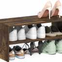 Furinno FANO Shoe Rack, 24-Inch Width 2-Tier Shoe Organizer, Stackable Shoes Storage, 11.7 x 24.2 x 11.7, for Closet Entryway, Office, Garage, Amber Pine