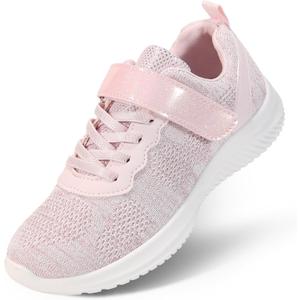 Apawwa Boys Girls Sneakers Lightweight Sneaker for boy Kids Breathable Tennis Shoes for Toddler/Little Kids/Big Kids (Z2405 Pink)