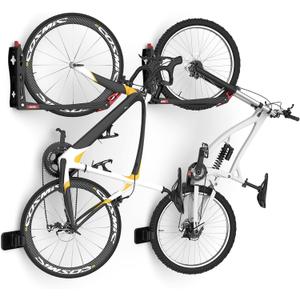 TORACK BIKEPAL Space Saving Wall Mounted Swivel Bike Racks, Vertical Bike Wall Hangers for Garage Storage Solution (2 Pack)