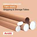 BOX USA Cardboard Tubes with Caps, 24"L x 1.5"W x 1.5"H, Pack of 50 | Poster Tube for Mailing and Storage of Blueprints, Artwork, Crafts, Long Art Holder, 24 inches