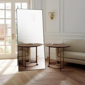 Full Length Mirror 76 x 34, Oversized Full-Body Hanging or Leaning Rectangle Mirror, Aluminum Alloy Thin Frame Floor Mirror, for Bedroom, Living Room, Dressing Room, Gym (Gold)