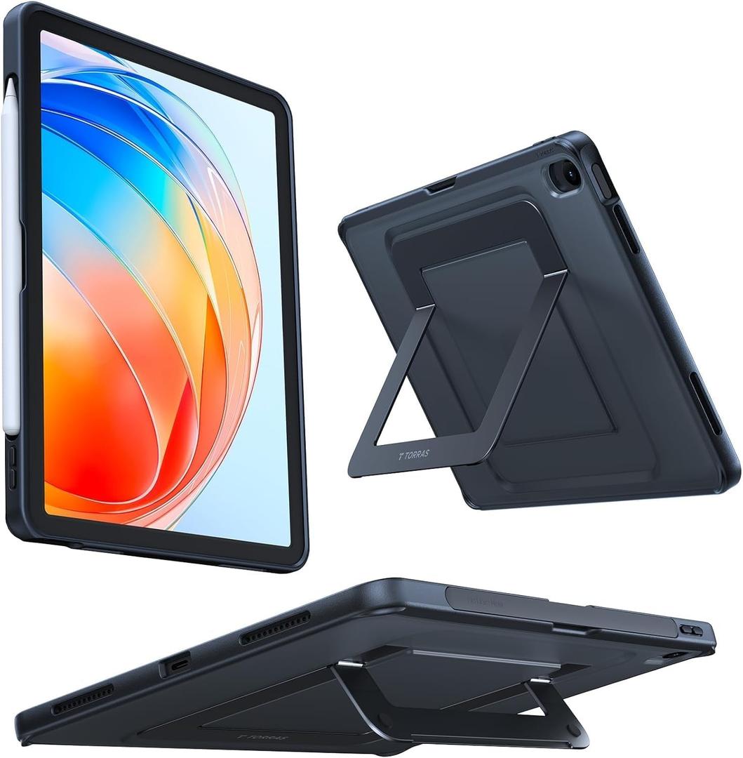 TORRAS for iPad Air 13 inch Case (M3 2025/ M2 2024), Ultra Stable Stand, Multiple Adjustable Viewing Angles, Slim Protective Kickstand with Pencil Holder, Black
