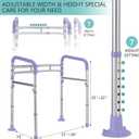 Lianjindun Toilet Safety Rails, Adjustable Toilet Frame for Elderly, Seniors, Handicap & Disabled, Foldable Handicap Toilet Handles Fit Any Toilets（Purple）