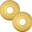 Crapyt 2 PCS Ceiling Medallion Large Ceiling Medallion Ceiling Fan Medallion for Light Fixtures and Ceiling Fans 12.2"OD x 3.86"ID Gold