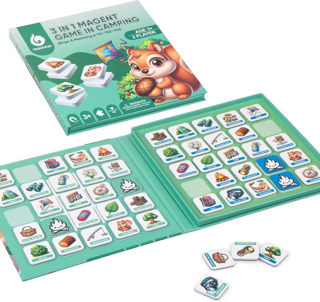 Magnetic Memory Matching Games for Toddlers Ages 3 +,Travel Games for Kids, Fun Educational Toys for Summer Camp & Road Trips.