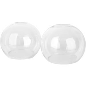 Kira Home Odette 6" Globe Glass Shades, Clear Replacement Glass, 1-5/8" Fitter Opening for Threaded Medium Base Socket, 6" x 5", 2-Pack