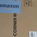 viewcare Corner Bread Box for Kitchen Counter, Bamboo Wood Large Capacity Bread Storage Bin with Acrylic Wavy Door Panel (Black, Extra Large)