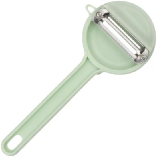 Peeling Knife with Storage Box 2025 New Vegetable Peeler with Container, Multi-Function Fruit & Veggie Peeling Knife with Catcher for Kids & Adults, Safe Kitchen Peeler Set (Bean Green)