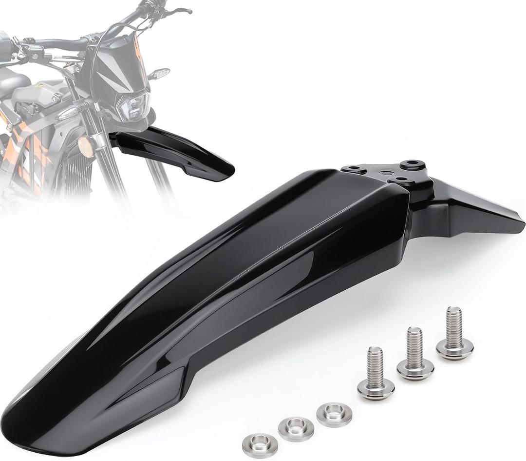 Front Fender for SurRon Light Bee X/S/Segway X160 X260, Dirt Bike Mudguard Mud Guard for Off-Road Electric Motorcycle, Black Plastic Front Fender (Not Fits RST Fork)