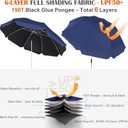 2 x Blissun 2 Pack Chair Umbrella with Clamp, Adjustable Umbrellas for Chair, UPF50+ Sun Shade Umbrella for Beach Chair, Wheelchair, Camping Chair, Patio Chair, Golf Carts, Navy Blue