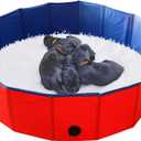 Artilife Whelping Pen for Dogs,Whelping Box for Small Dogs and Puppies,Dog Birth Supplies,Portable Whelping Pool Whelping Box(32" Dia.x8 H) (Red)