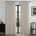 Pleated Greyish Brown Light Filtering 102 Inch Long Curtains 2 Panels Set for Sliding Glass Door, Country Pleat Flax Linen Semi Sheer Window Drapes Bedroom Privacy Viral Curtain 102 Inches Length Burg