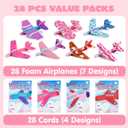 JOYIN 28 Valentine's Day Foam Airplanes for Kids, Greeting Cards with Punchline for Kids School Classroom Exchange Prizes Gift Supplies, Planes Party Favor