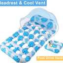 Inflatable Pool Float with UPF 50+ Sunshade Canopy,Extra Large Pool Lounger Float for Adult with Headrest,Cup Holder