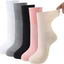 Twistover 5 Pairs Maternity Crew Socks Cotton Loose Fitting Labor Delivery Pregnancy Socks for Swollen Feet(Classic,Multicolor)
