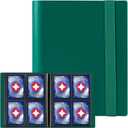 GEAoffice Card Binder 4 Pocket Trading Card Collection Album Folder - 160 Side Loading Pocket Binder for TCG, MTG, Sports&Game Cards - Gifts for Card Collector (Green)