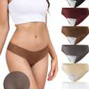 LEVAO Seamless Thongs for Women-Low Waist Invisible G-string No Show Thong Panty Liners Workout Panties S-XL (Black/White/Khaki/Skin Color/Red Brown/Coffee)