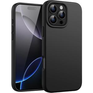 JETech Liquid Silicone Case for iPhone 16 Pro 6.3-Inch, Silky Soft Touch Full-Body Protective Phone Case, Anti-Scratch Shockproof Cover with Microfiber Lining (Black)