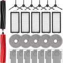 (25 Pack) Qrevo Master Replacement Parts for Roborock Qrevo Master, Qrevo Slim Robot Vacuum, 2 Roller Brushes, 6 Side Brushes, 7 Dust Bags, 5 HEPA Filters, 5 Mop Pads, Accessories Kit