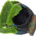 Saim Aquarium Broken Jar Decoration, Resin Fish Cave Toys Hole Accessories,Cute Pot with Moss Hideout Cave Ornaments for Betta Amano Shrimp Cichlid to Play,Hide and Rest