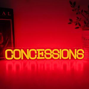Concessions Neon Sign Baseball Neon Lights for Birthday Party USB Powered Concession Stand LED Sign for Cinema Snack Stand Supermarket baseball Party Decorations for Wall