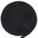 Tenn Well Black Macrame Cord 10mm, 50 Feet 3Ply Twisted Thick Cotton Rope for Crafts, Wall Hangings, Plant Hangers, Knotting, Halloween Decor