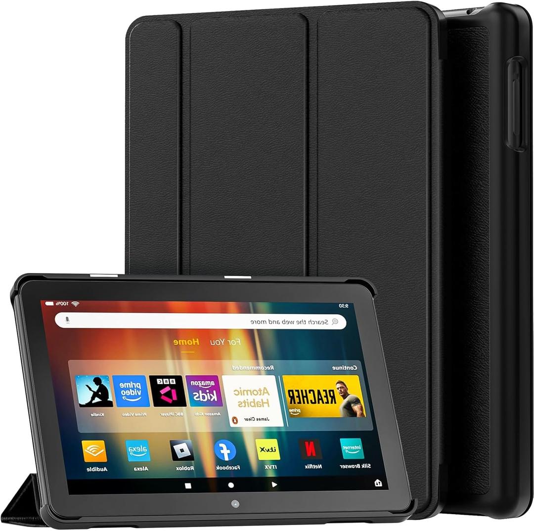 Lainergie 8in Smart Trifold Stand Case with Hard PC Back and Auto Wake/Sleep Incompatible with TCL,Black