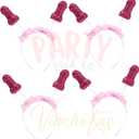 Set of 4 Funny Party Headbands for Bachelorette Party Night Out, Regular, Pink