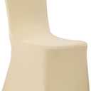Peomeise Stretch Spandex Chair Cover for Wedding Party Dining Banquet Event (Champagne, 25)