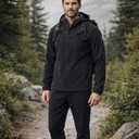 Spyder Mens Softshell Jacket - Faux Fur Lined Water Wind Resistant Performance Mens Fleece Jacket for Hiking Running Jogging (Black, XL)